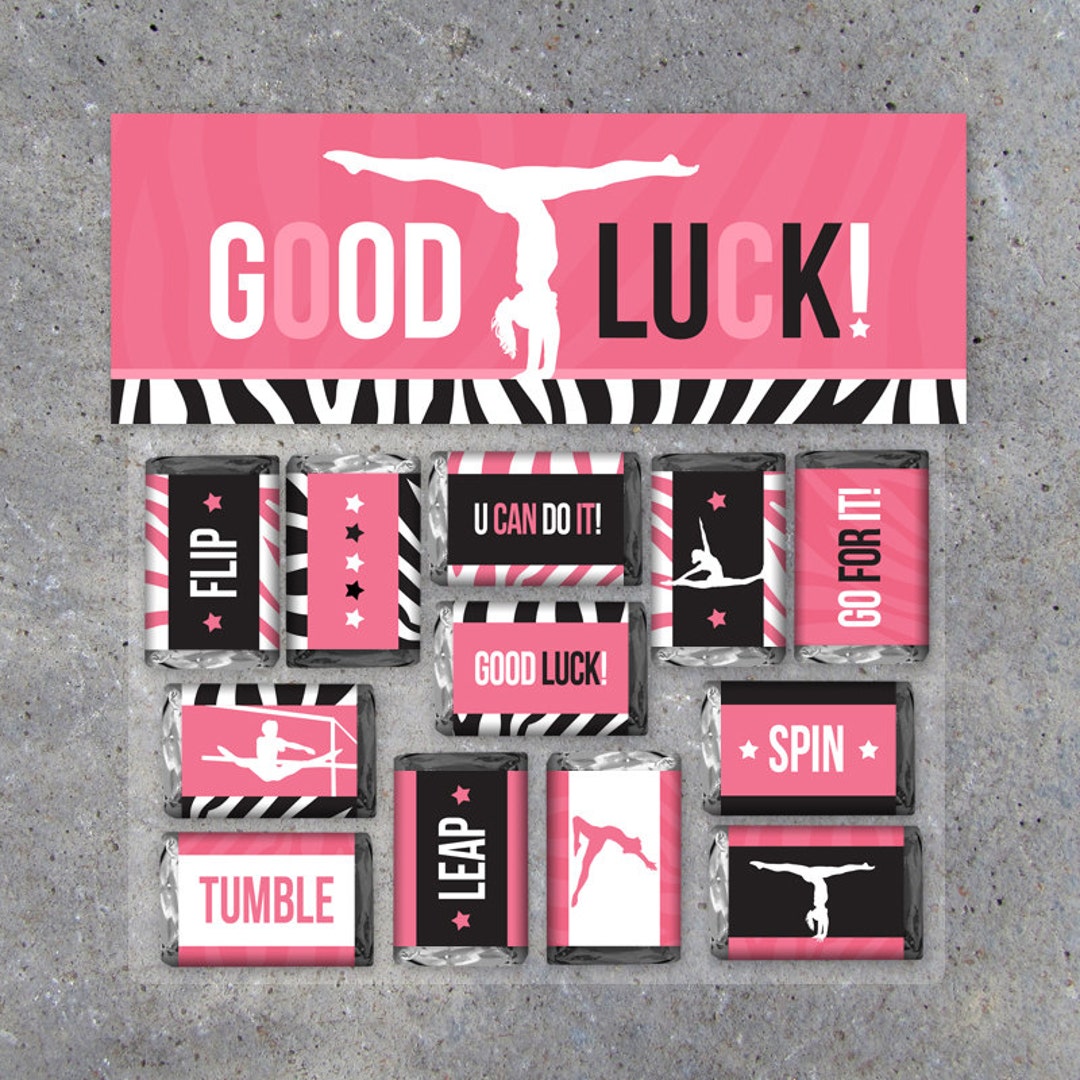 Gymnastics GOOD LUCK Gift Gymnastics Mini Candy Bar Wrappers and