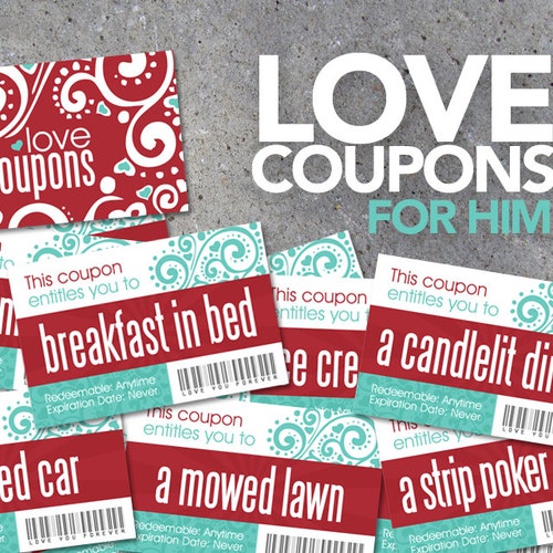 Love Coupons FOR HIM Printable Digital File Instantly Etsy