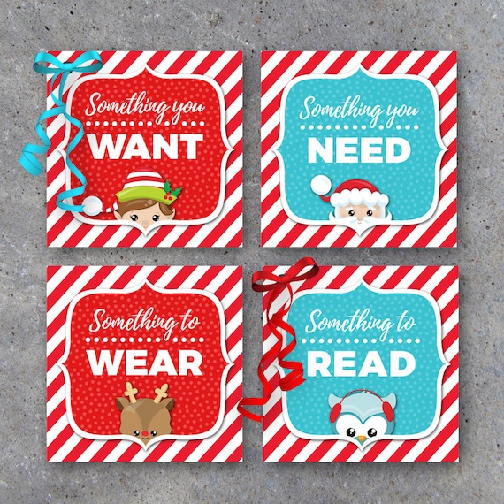 Christmas Gift Tags Printable Something You Want, Something You Need