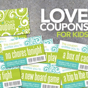 Love Coupons FOR KIDS Printable Instant Download Printable coupons for kids and young children Reward Coupons image 1