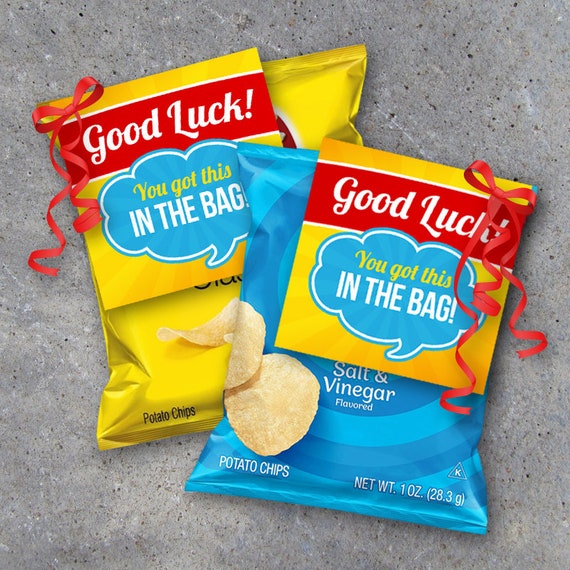 Good Luck Gift - Printable Instant Download - "You Got This In The Bag!" tags designed to pair with chips or bagged treats - Locker treats Il_570xn