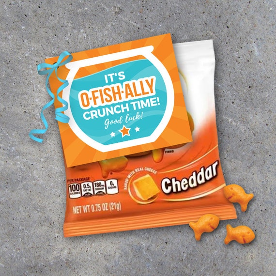 Good Luck Gift - It's O-Fish-Ally Crunch Time! Tags - Printable Instant Download for Goldfish Crackers - Sports Locker Treat - Tests / Exams Il_570xn