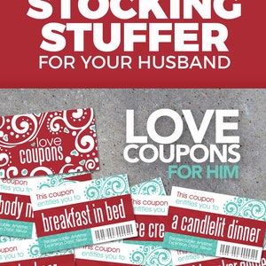 Love Coupons FOR HIM Printable Digital File Instantly print love coupons for Valentines Day, Anniversaries, or Just Because image 5