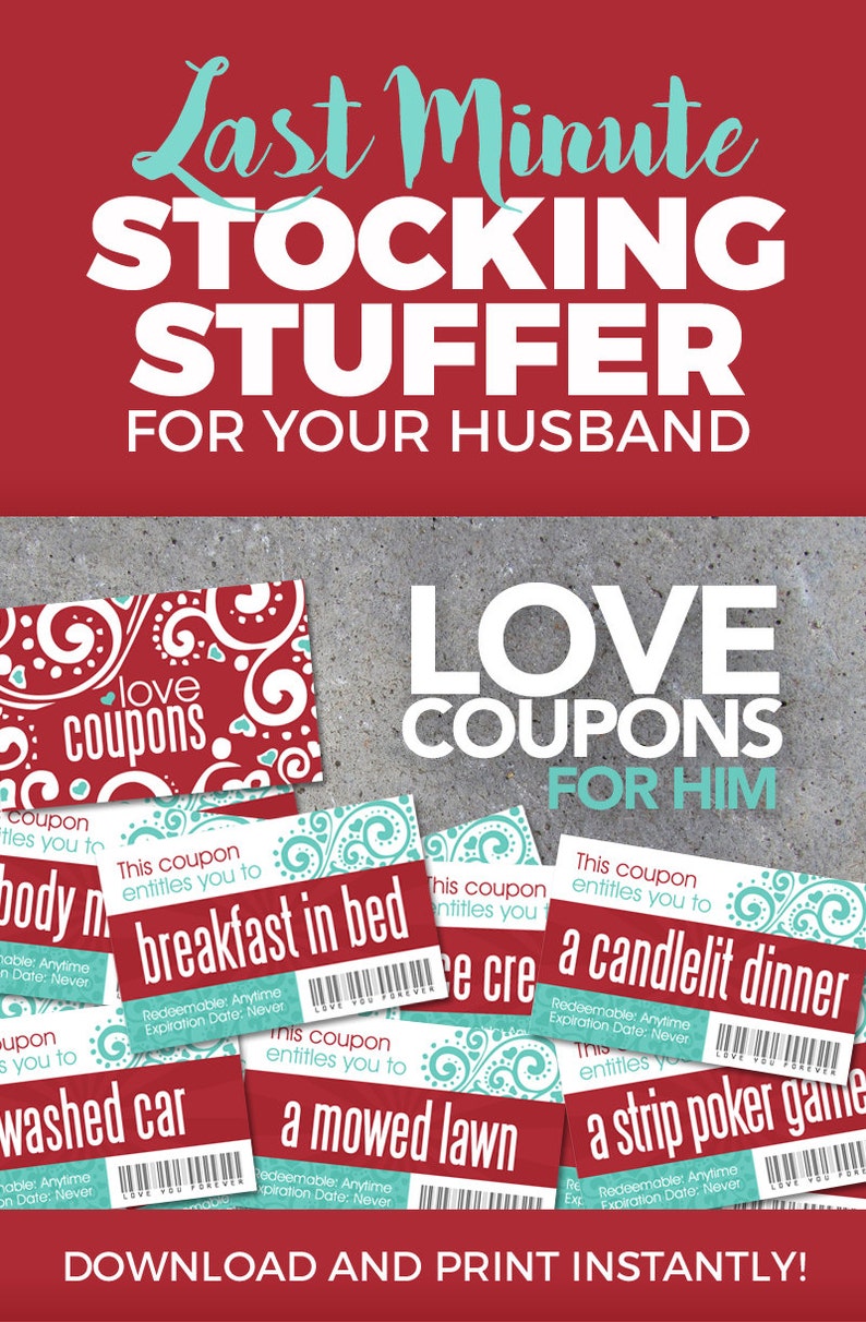 Love Coupons FOR HIM Printable Digital File Instantly print love coupons for Valentines Day, Anniversaries, or Just Because image 5