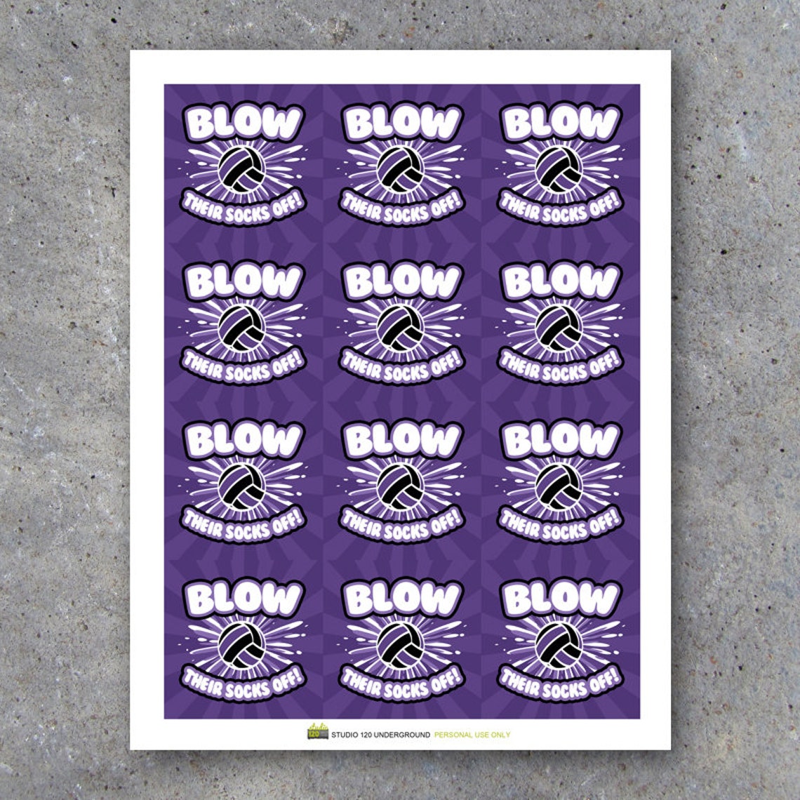 Volleyball Good Luck Gift Blow Their Socks Off Printable Etsy