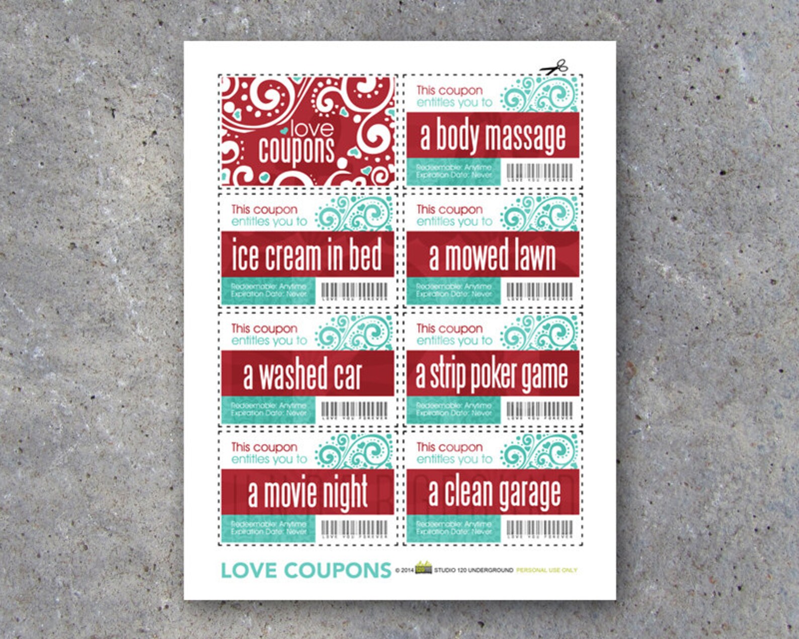Love Coupons FOR HIM Printable Digital File Instantly Etsy
