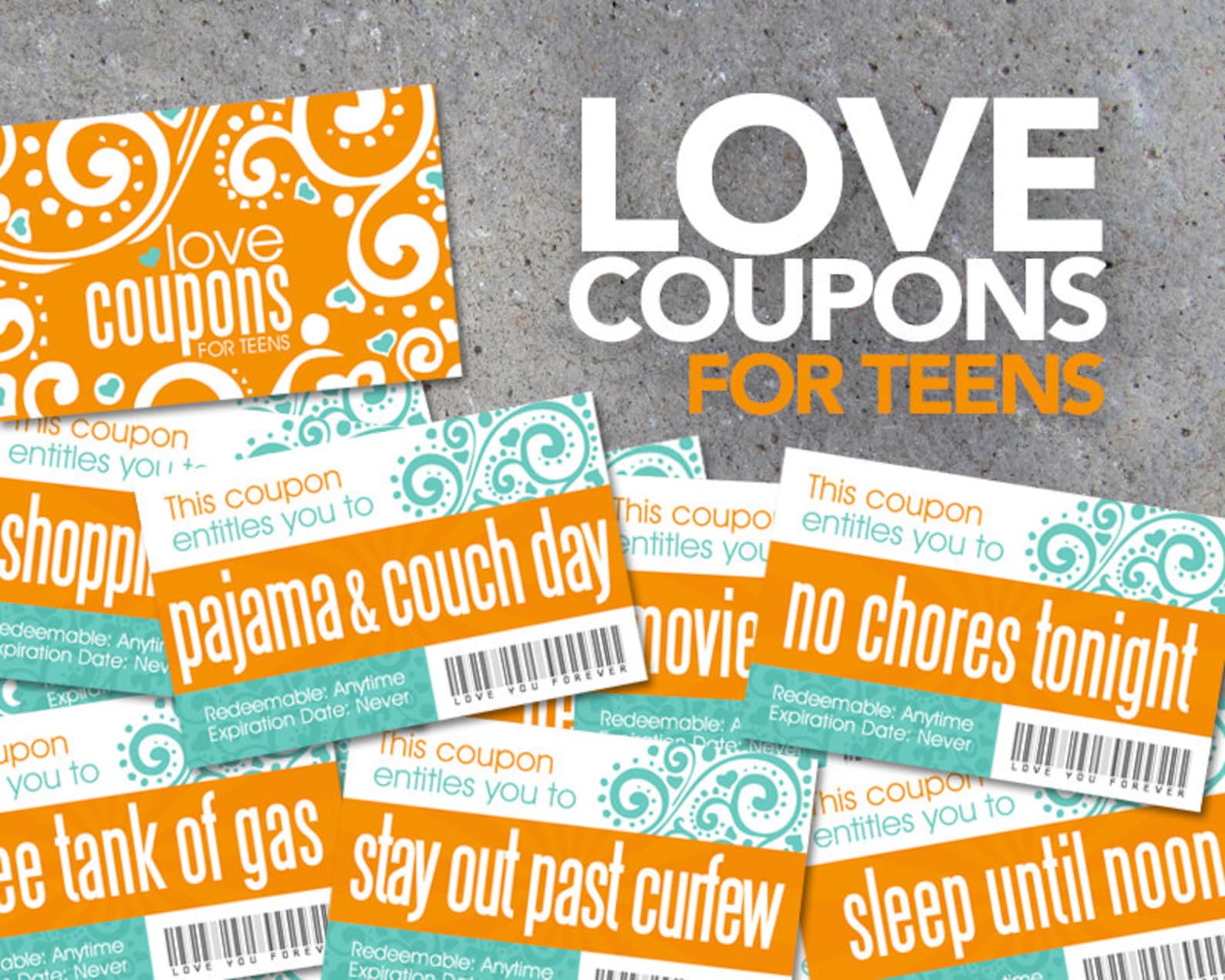 Love Coupons FOR TEENS Printable Instant Download Etsy