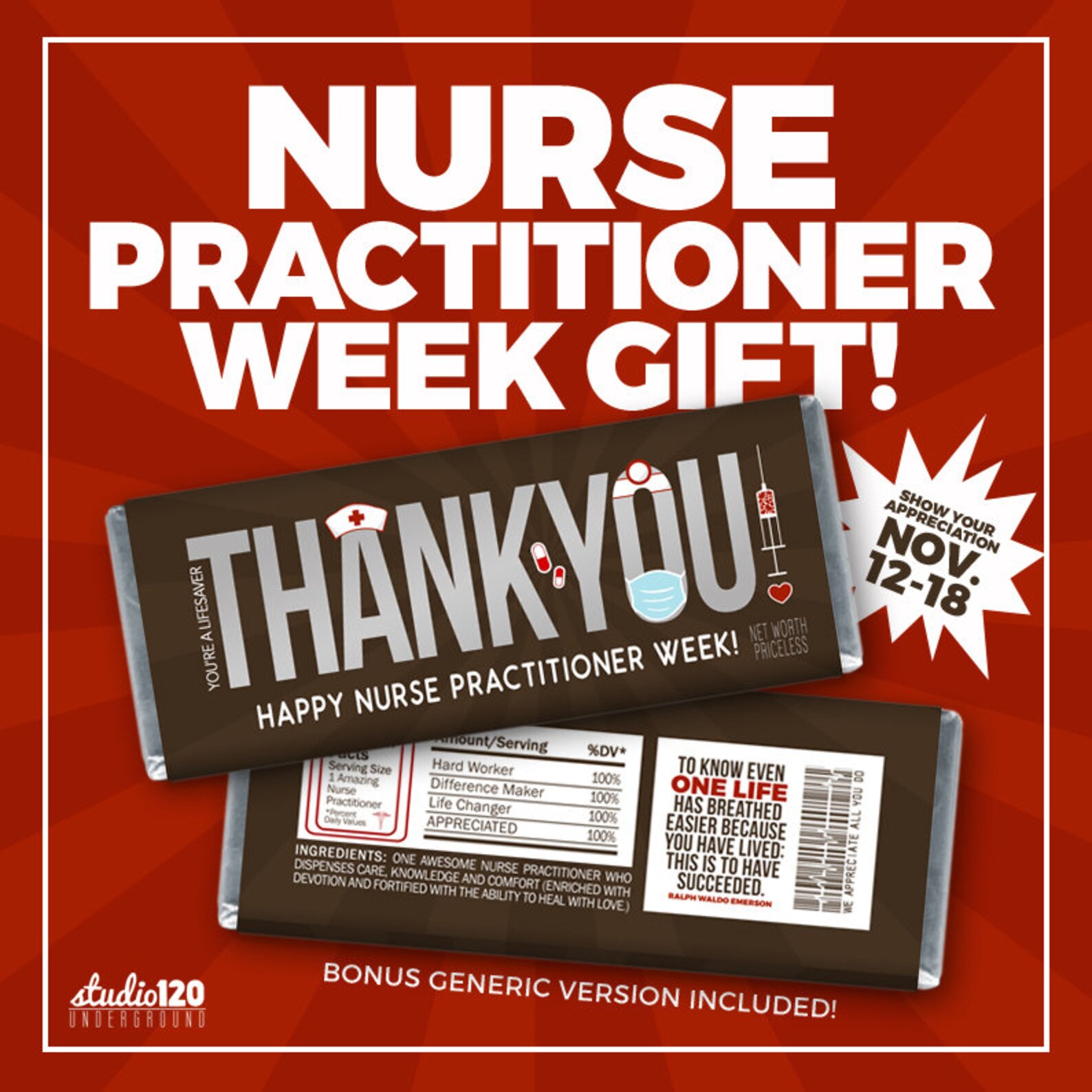 Nurse Practitioner Appreciation Week Gift Printable Candy Etsy