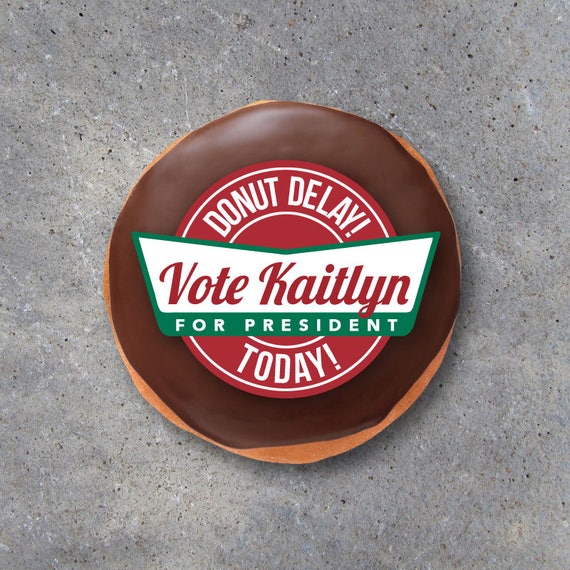 Election Campaign Donut Tags – Printable Tags personalized with your name and running title – Election Campaign Party – Party Favors – Vote Il_570xn