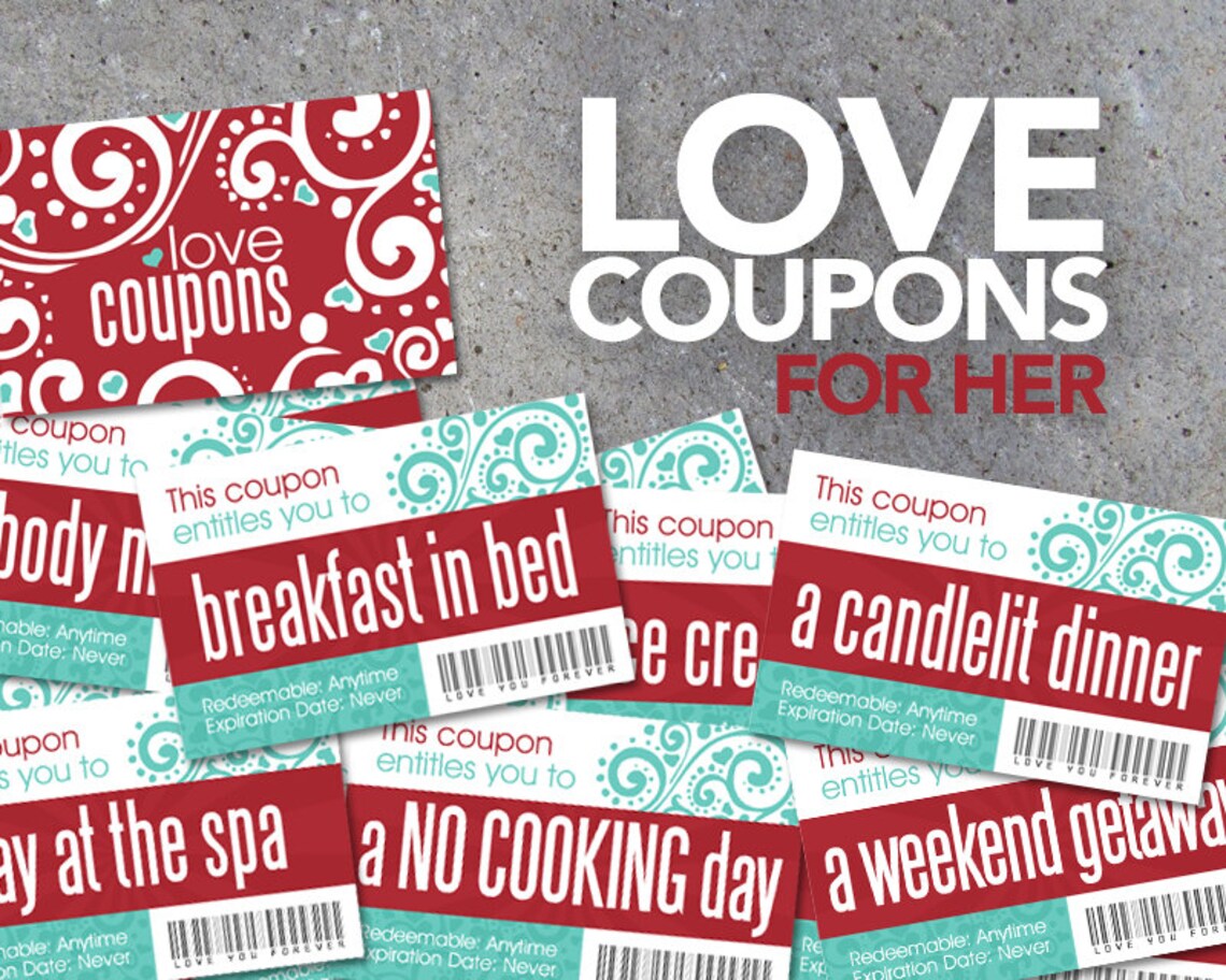 Love Coupons FOR HER Printable Digital File Instantly Etsy