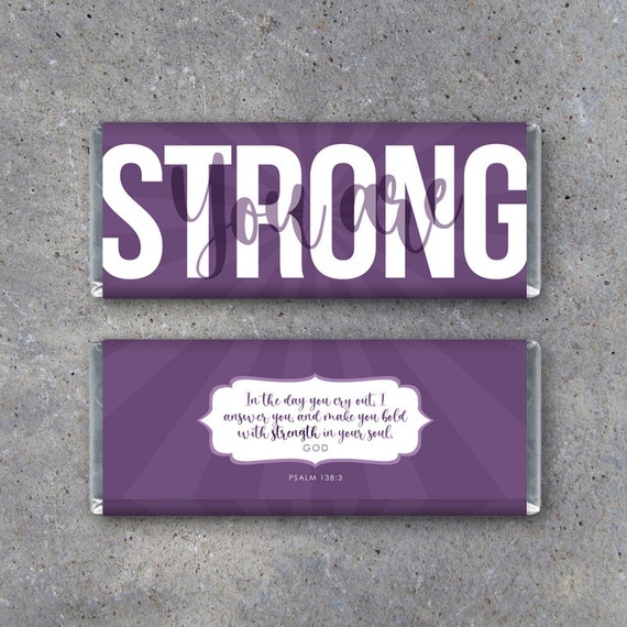 You Are Strong Candy Bar Wrapper Printable Instant Download You Are Strong Candy Bar Wrapper Printable Instant Download