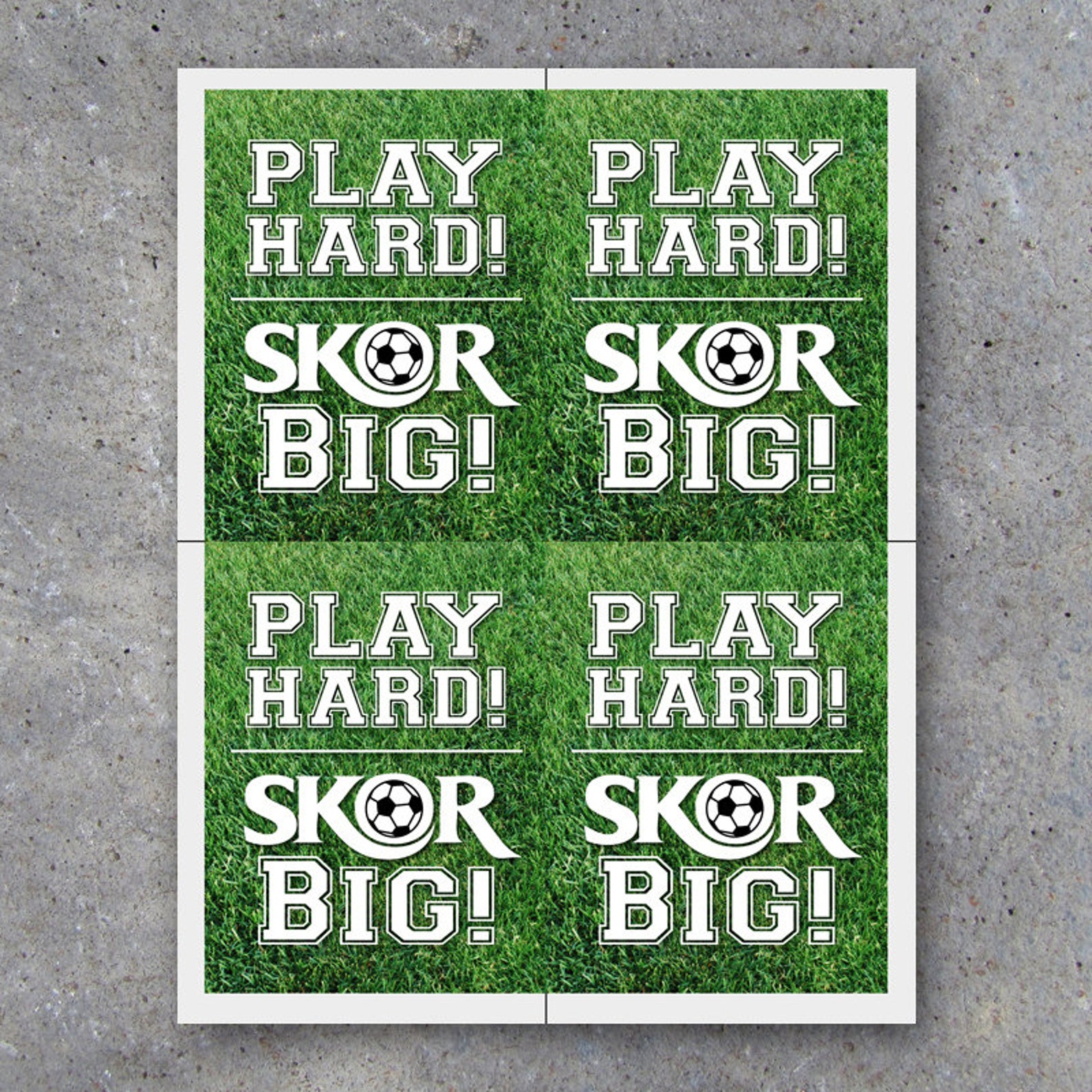 Soccer SKOR BIG Tags Printable Sports Tags for Soccer Game | Etsy