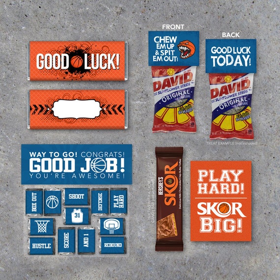 Basketball Treats Collection Printable Basketball Gifts Etsy