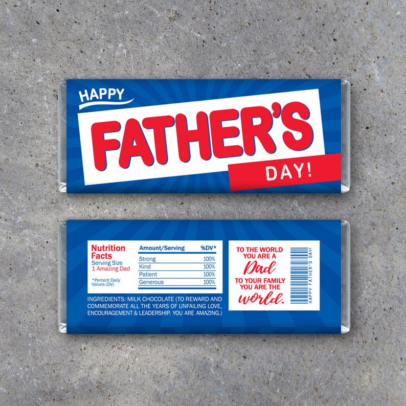 Happy FATHER'S DAY Crunch Candy Bar Wrappers Printable - Etsy