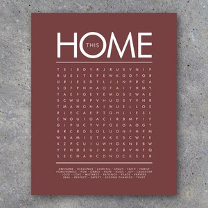 THIS HOME Word Search Modern Wall Art Printable Digital File - Etsy