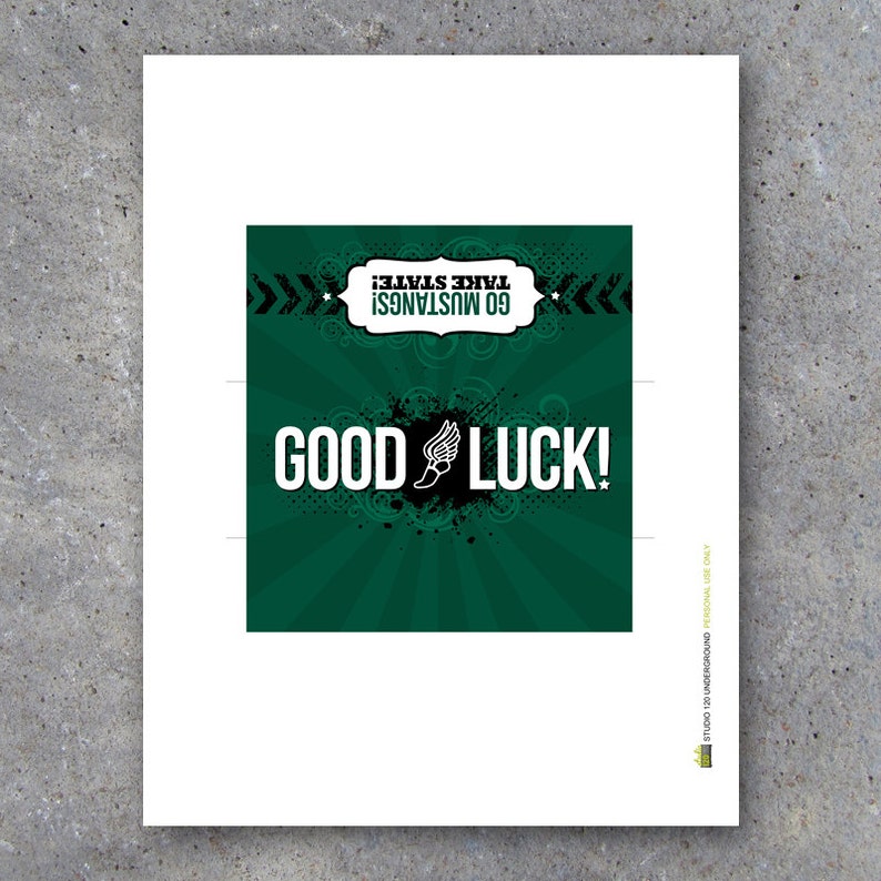 Track / Cross Country GOOD LUCK Candy Bar Wrapper Printable | Etsy