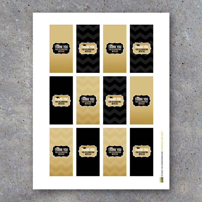 Graduation THANK YOU Mini Candy Bar Wrappers Instant Etsy