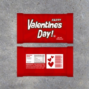 Happy Valentine's Day Collection Printable Candy Bar Wrappers Designed ...