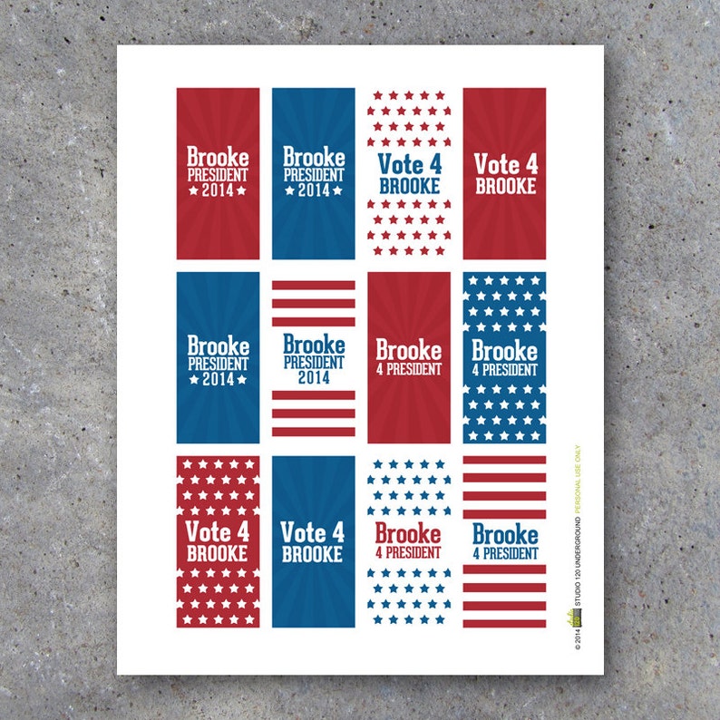 Election Campaign Mini Candy Bar Wrappers Printable Wrappers Etsy