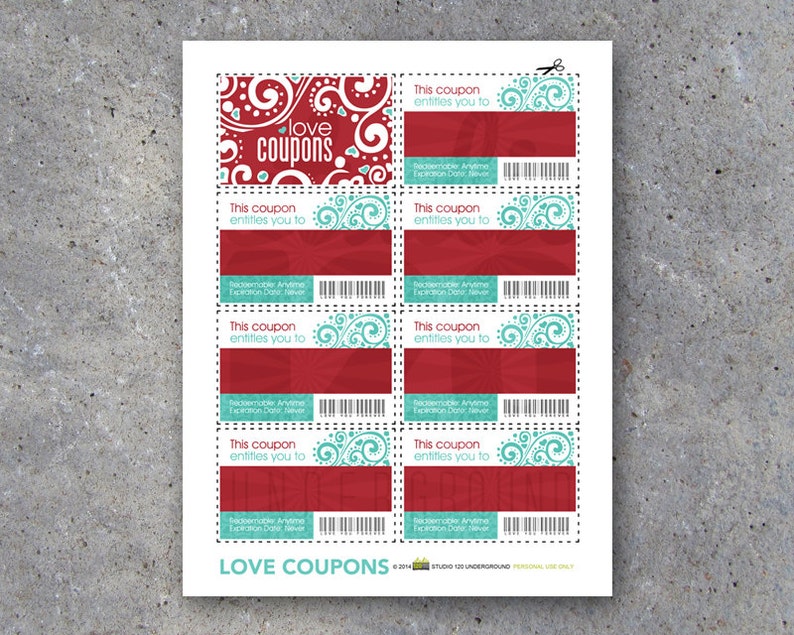 Love Coupons FOR HIM Printable Digital File Instantly print love coupons for Valentines Day, Anniversaries, or Just Because image 4