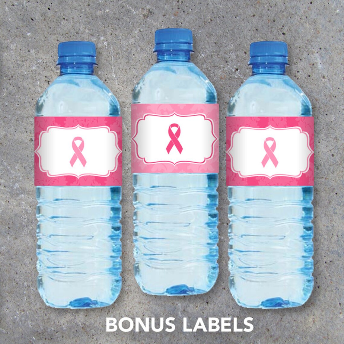 Breast Cancer Awareness Water Bottle Labels Printable DIY Etsy