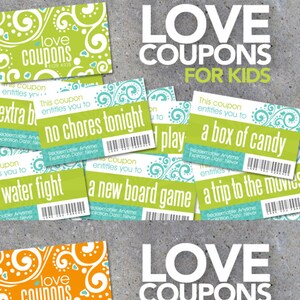 Love Coupons FOR KIDS Printable Instant Download Printable coupons for kids and young children Reward Coupons image 5