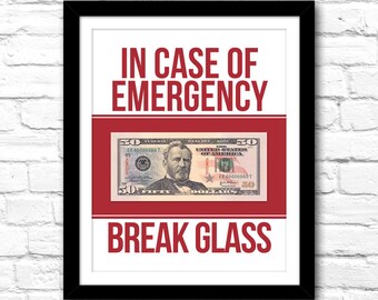 In Case Of Emergency Break Glass Money Etsy