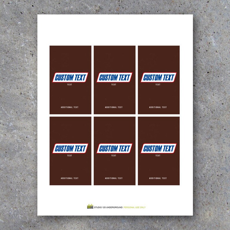Snickers Fun Size Personalized Printable Candy Bar Wrapper - Etsy Ireland