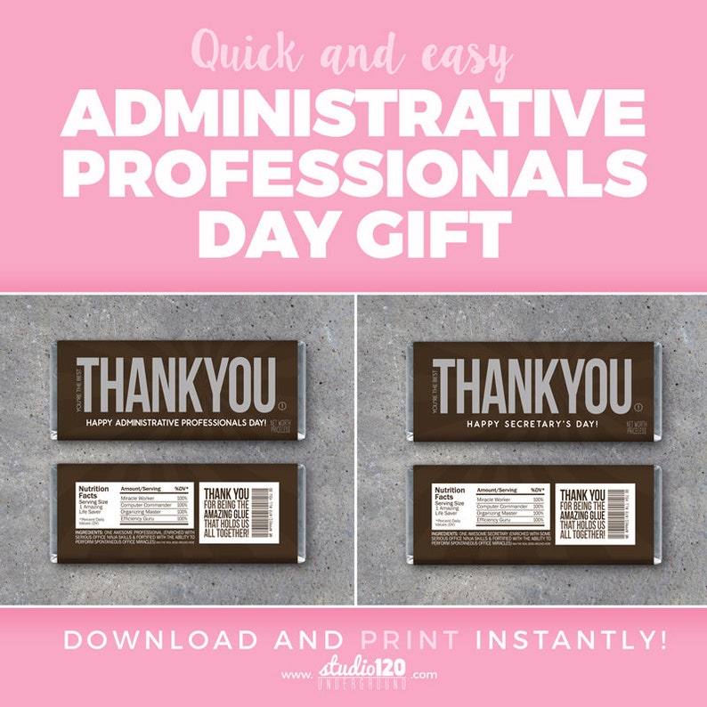 Administrative Professionals Day Gift Printable THANK YOU Etsy