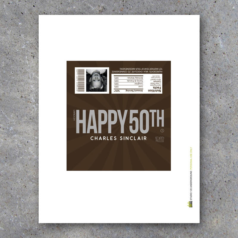 HAPPY 50TH Personalized Candy Bar Wrappers Printable | Etsy