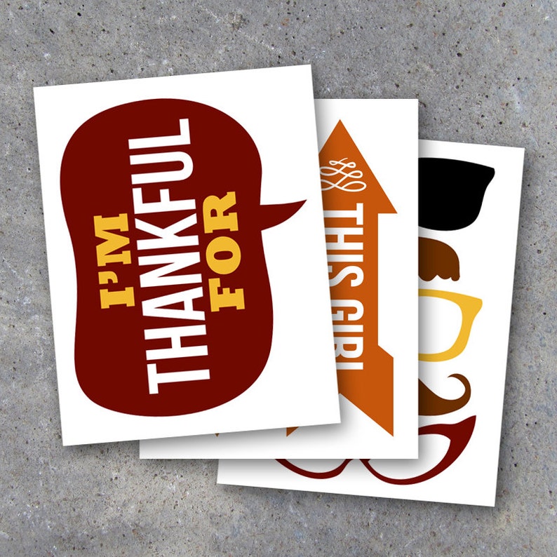 Thanksgiving Photo Booth Props CollectionPrintable Instant ...