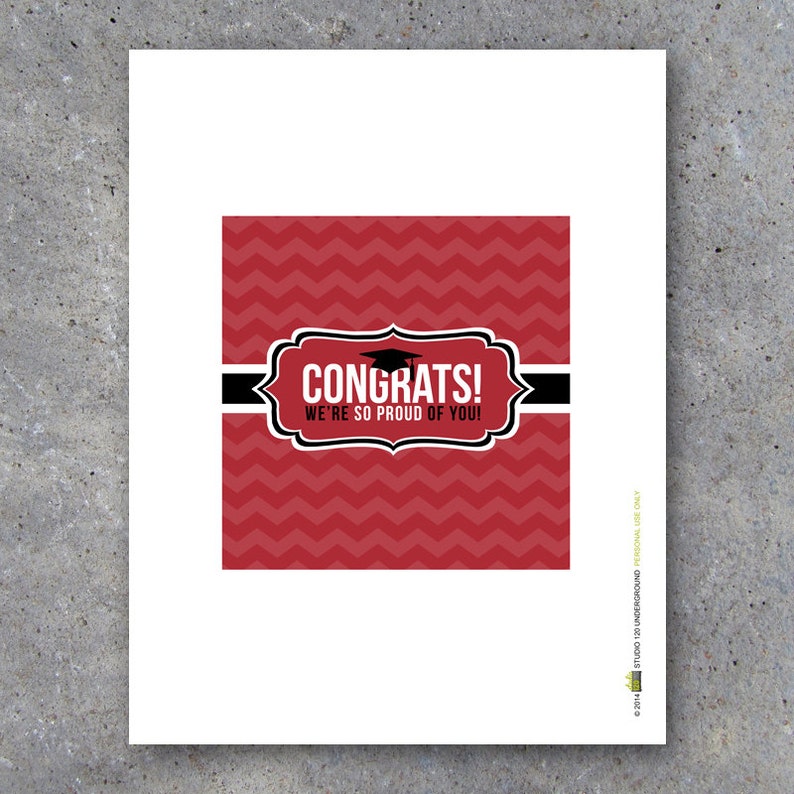 Graduation CONGRATS Candy Bar Wrapper in Red \u2013 Instant Download Printable Files \u2013 Printable Candy Bar Wrappers \u2013 Graduation Party Favors
