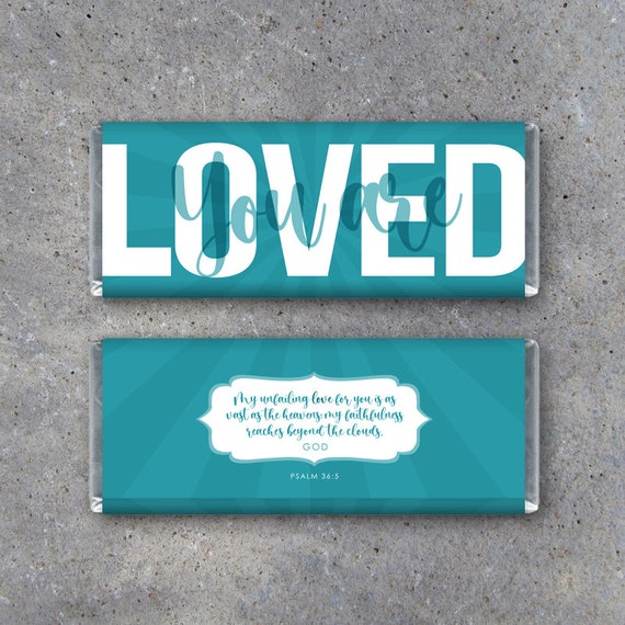You Are Loved Candy Bar Wrapper – Printable Instant Download – Encouraging "Messages From God" - Scripture Christian Gift - RAK Gift Il_570xn