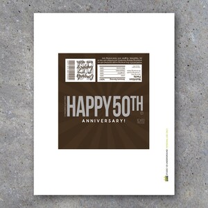 HAPPY 50TH ANNIVERSARY Candy Bar Wrappers Printable Instant Download ...