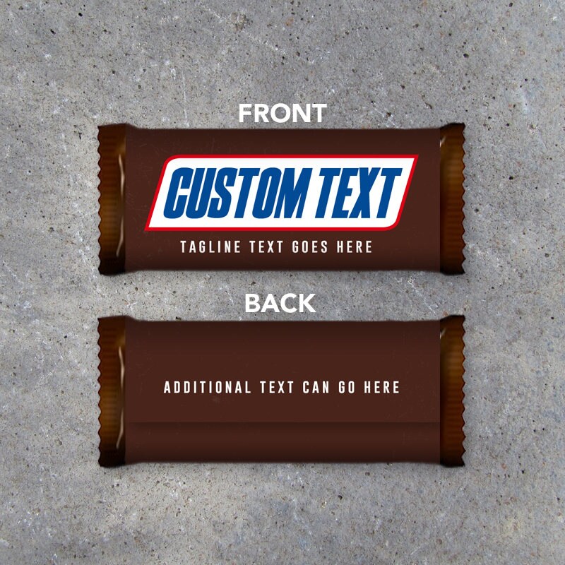 Snickers Fun Size Personalized Printable Candy Bar Wrapper Etsy