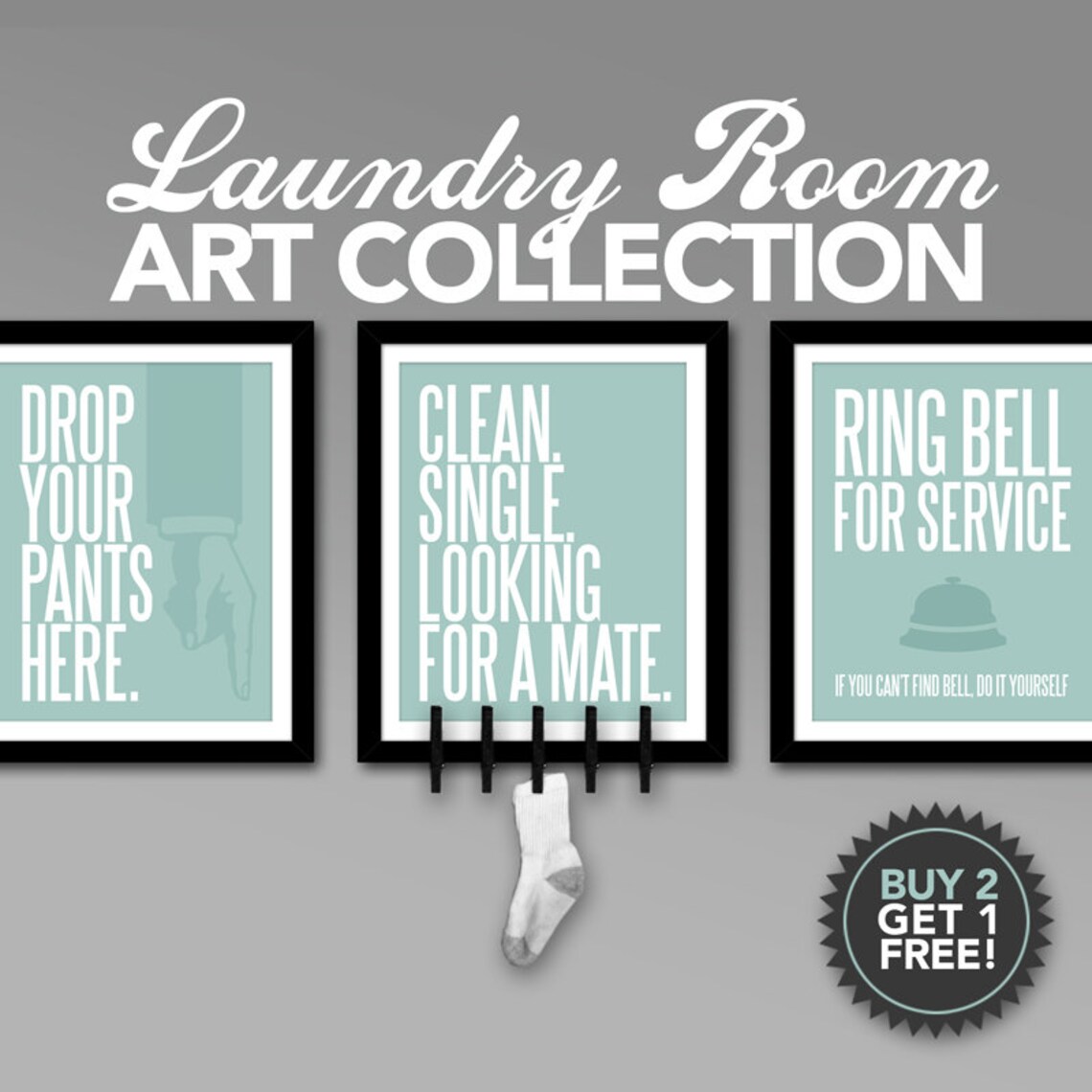 Laundry Room Art Collection Printable Digital Files in 5 - Etsy