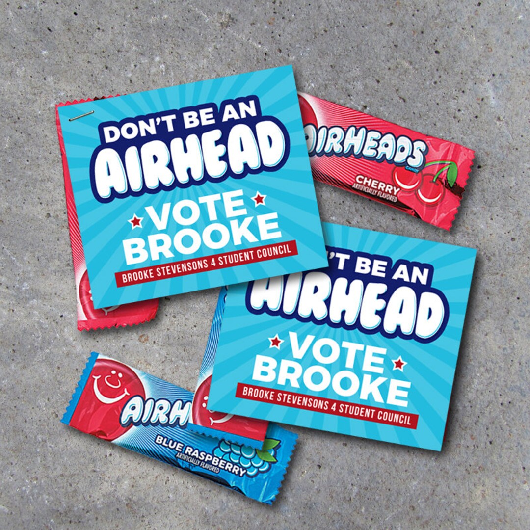 Don't Be an Airhead Campaign Tags Printable Tags to Pair With Airheads