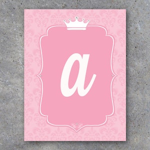 PRINCESS Baby Shower Banner Printable Digital Files Complete Alphabet Bonus Images Baby Shower ...