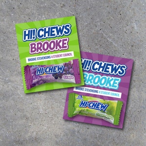 Hi Chews Me Campaign Tags Printable Tags to Pair With Hi-chew Candy ...