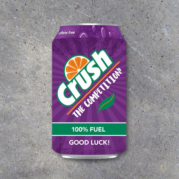 Grape Pop Can Wraps - Printable Sports GOOD LUCK Label Wraps to fit Crush - Game day locker treats - DIY gift ideas for football, volleyball Il_570xn