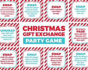 Christmas Gift Exchange Party Game - Printable Instant Download - White Elephant - Yankee Swap - Christmas Party Game - Holiday Present Swap