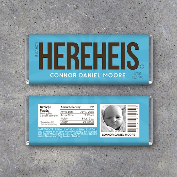 hershey bar baby announcements