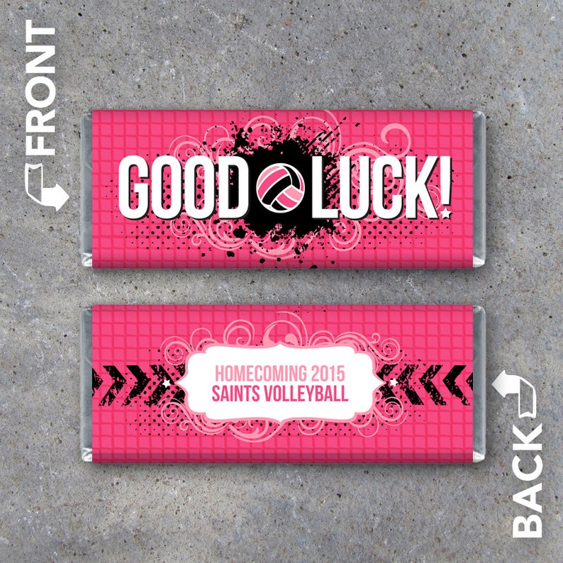 Volleyball GOOD LUCK Candy Bar Wrapper Printable Etsy
