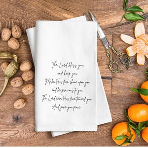 Flour Sack Towel, Hand Towel, Christian Scripture Hostess Gift Dish Bath Kitchen Towel Cotton Tea Towel, Inspirational