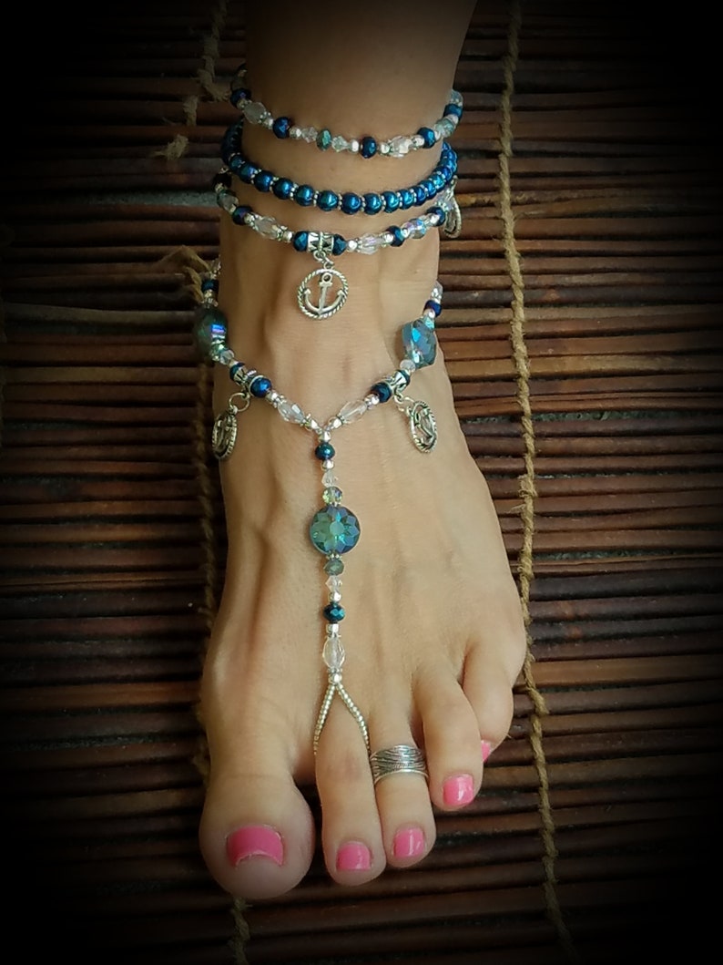 Boho Barefoot Jewelry \u2022 Barefoot Sandals \u2022 Foot Jewelry \u2022 Footless Sandal \u2022 Beach Sandals \u2022 Boho Jewelry \u2022 Tribal Jewelry