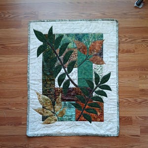 Leaves Abound - Appliqued Quilted Wall Hanging PDF Pattern, Batik Fabrics, Raw-Edge Applique, Autumn Leaves Wall Hanging Pattern