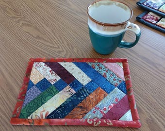 Sottotazza intrecciata con angoli -- Modello di sottotazza trapuntato con treccia francese