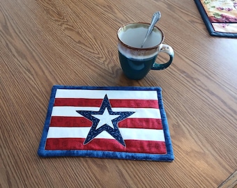 Patriotic Star #1 Mug Rug Pattern