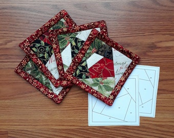 Crazy Quilt Christmas Coasters -- Paper Pieced Patterns