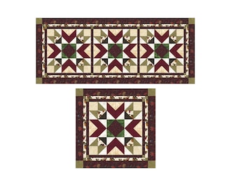 Wine-Themed Quilted Table Runner and Table Topper PDF Pattern, Pieced Blocks, Easy Table Runner Pattern
